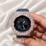 Snow White VVS Moissanite Diamond Watch With Rubber Strap Bold Streetwear Luxury Timepiece For Men