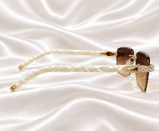 Luxury Pear Cut Moissanite Diamond Iced Out Grediant Sunglasses Party Wear