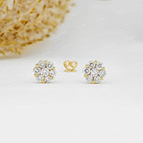 Iced Out Silver Moissanite Cluster Stud Earring For Women