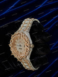 Custom Ice Drip Moissanite Diamond Throne Watch Snow White Luxury Fashion Look Hip Hop Watch