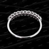 Personalized Half Eternity Oval Moissanite Diamond 925 Sliver Wedding Band