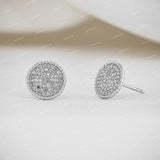 925 Sterling Silver Iced Full Pave D Color VVS Moissanite Stud Earrings