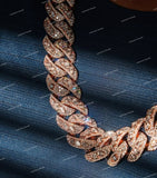 Luxury VVS Moissanite Diamond Statement Necklace Pear Cut Cuban Link Chain