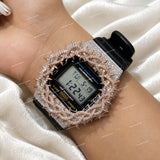 Iced Moissanite Diamond Watch With Durable Black Rubber Strap Bold Luxury Style For Men