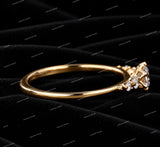 5 Stone Engagement Ring with 925 Sliver Round Cut Moissanite Diamonds