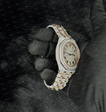 Luxury Rose Gold With Arabic Numerals Moissanite Diamond Watch Custom Fashion Style