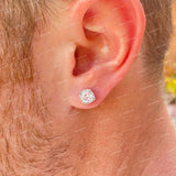 925 Sterling Silver Moissanite Diamond Stud Earrings VVS Cushion Cut Hip Hop Unisex Jewelry