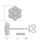 Iced Flower Cluster Moissanite Earrings Claw Setting 925 Sterling Silver Cut VVS D Color Stud Earrings