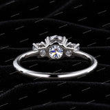 Round Cut Moissanite Diamond Three Stone Engagement Ring for Women & Men