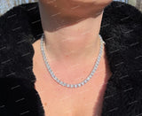 Personalized 925 Sterling Silver VVS Moissanite Luxury Cluster Link Chain Necklace