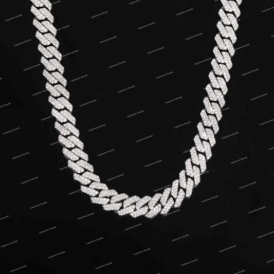 VVS Moissanite Brilliant Cut Multiple Lengths Iced Rapper Hip Hop 925 Sterling Silver Cuban Chain