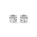 Screw Back Round Brilliant Cut Moissanite Stud Earrings 925 Sterling Silver Classic