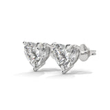 Heart Cut Solitaire Stud Earring 925 Sterling Sliver Moissanite Diamond look Elegant Sparkle Shine