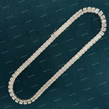Customized 925 Sliver Moissanite Cuban Link Chain Baguette Cut Premium Necklace For Men