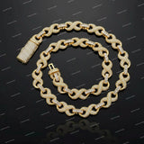 High Quality Luxurious Brilliant Cut Cuban Chain Necklace Silver/Gold Plated Moissanite Box Clasp Hip Hop Style