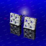 Full White Moissanite Round Brilliant Cut Stud Earrings 925 Sterling Silver