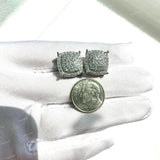 925 Sterling Silver Iced Full Pave D Color VVS Moissanite Round Stud Earrings Trendy Flower Pattern