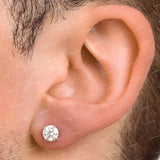Trendy Design VVS Moissanite Stud Earrings Claw Setting Cut 4 Prong 925 Silver Earring