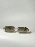 Iced Out Pear Moissanite Diamond Rimless Hip Hop Sunglasses For Unisex