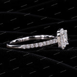 Princess Cut 925 Sliver VVS Moissanite Diamond Halo Engagement Ring