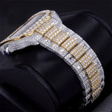 Iced Out Stainless Steel with Roman Dial Diamond Watch