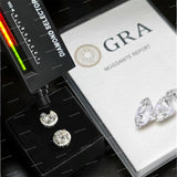 Luxury Moissanite Earrings 925 Sterling Silver Gold Plated Round Brilliant Cut Stud Earrings