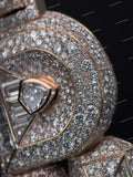Luxury Rose Gold Plated VVS Moissanite Baguette Cut Diamond Letter DMK Pendant