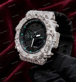 Luxury Moissanite Diamond Style Watch for Men's Premium Sparkle Finish Bold Designer Look & Statement Wristwear