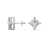 Princess Cut Moissanite Diamond Stud Earring in S925 Silver