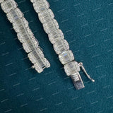 Customized 925 Sliver Moissanite Cuban Link Chain Baguette Cut Premium Necklace For Men