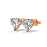 Heart Cut Solitaire Stud Earring 925 Sterling Sliver Moissanite Diamond look Elegant Sparkle Shine