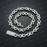 High Quality Luxurious Brilliant Cut Cuban Chain Necklace Silver/Gold Plated Moissanite Box Clasp Hip Hop Style