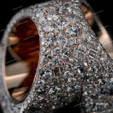 Iced Out 925 Silver Hip Hop Ring With Moissanite Diamond Sparkling Ring