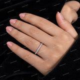 Premium Luxurious Round Moissanite Diamond Band Half Eternity Wedding Band