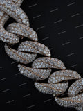 Personalized Cuban Link Chain Necklace 925 Sterling Silver Rose Gold Plated Iced Out VVS Moissanite Diamond Necklace