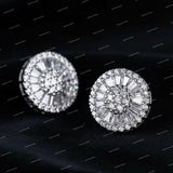 925 Sterling Silver Moissanite Diamond Gold Plated Fine Stud Earrings Screw Back Design