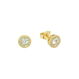 Round Cut S925 Sliver Solitaire Two In One Stud Earrings Iced Out Shine