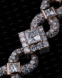 New Design Infinity Cuban Link Chain 925 Solid Silver VVS Moissanite Hip Hop Statement Man Necklace