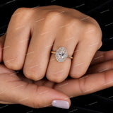 Premium Custom Oval Cut VVS Moissanite Diamond 925 Sterling Sliver Ring