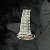 Premium Full Iced Rose Gold Tone Moissanite Diamond Watch Luxury Street Style