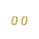 Luxury Hoops Sparking Full Moissanite Earrings 925 Sterling Silver Huggie Earrings