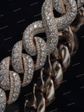 Custom 925 Silver Moissanite Diamond Cuban Link Chain For Unisex