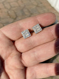 Premium 925 Sterling Silver Moissanite Diamond Stud Earrings VVS Clarity Baguette Cut Iced Out Hip Hop Style