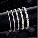 Premium Round Cut VVS Moissanite 925 Sterling Silver Tennis Bracelet for Unisex Party Wear