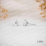 VVS Moissanite Claw Setting Earrings S925 Sterling Silver Round Brilliant Cut Luxury Diamond Studs