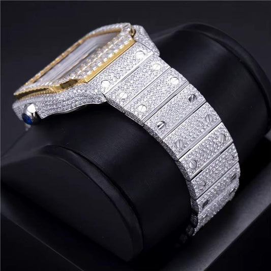 Iced Out Full VVS Moissanite Diamond Stainless Steel Watch