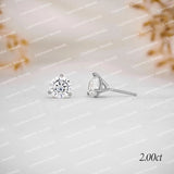 VVS Moissanite Claw Setting Earrings S925 Sterling Silver Round Brilliant Cut Luxury Diamond Studs