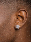 Iced Flower Cluster Moissanite Earrings Claw Setting 925 Sterling Silver Cut VVS D Color Stud Earrings