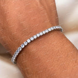 Premium Round Cut VVS Moissanite 925 Sterling Silver Tennis Bracelet for Unisex Party Wear
