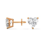 Heart Cut Solitaire Stud Earring 925 Sterling Sliver Moissanite Diamond look Elegant Sparkle Shine